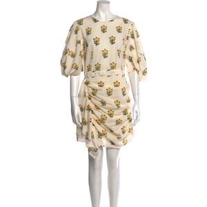 Rhode Floral Print Tan  Mini Dress Size 8